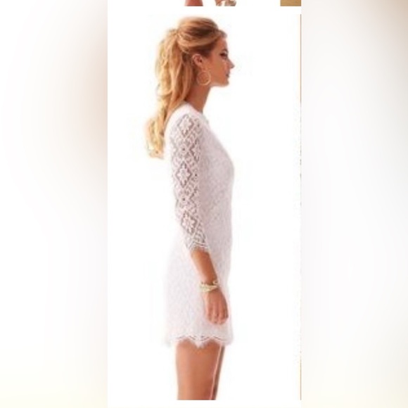 Lilly Pulitzer White Diamond Lace Meryl 3/4 Sleeves - Bridal, Resort, Engagement - Picture 11 of 14